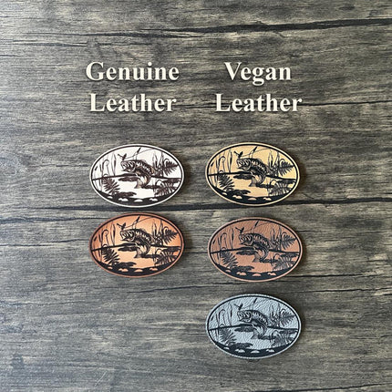Bass Lake Leather Patch - Choose Your Color - patchpalooza