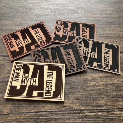 Dad Patch The Man The Myth The Legend, Leather Patch for Dads, Father's Day Patch, Patch for Hats Bags Jackets - Patch Palooza