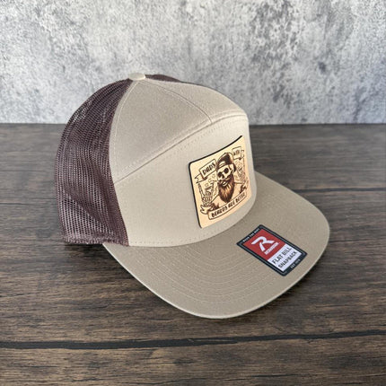 Dads with Beards Hat, Leather Patch Dad Hat, Richardson 168 Flat Bill Snapback, Beard Dad Gift, Funny Father's Day Hat - Patch Palooza