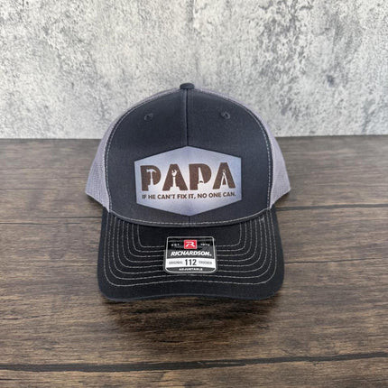 Papa Leather Patch Hat, Richardson 112 Trucker Cap for Dad, Father's Day Gift Idea - Patch Palooza