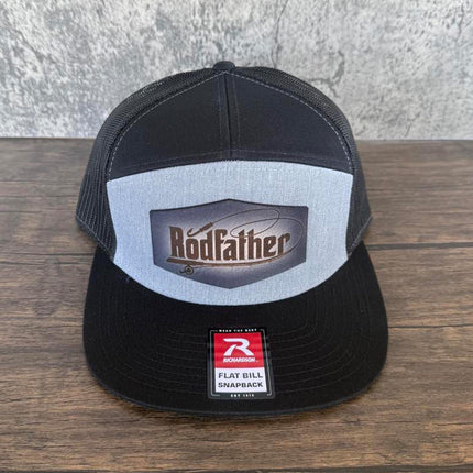 Rodfather Fishing Hat – Richardson 168 Snapback – Leather Patch Flat Bill Cap - Patch Palooza