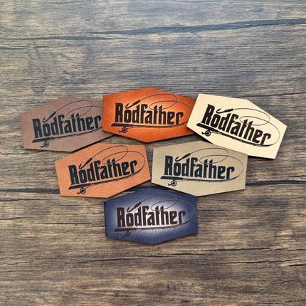 Rodfather Patch, Funny Fishing Leather Patch, Fisherman Gift Patch for Hats Bags Jackets, Outdoorsman Humor - Patch Palooza