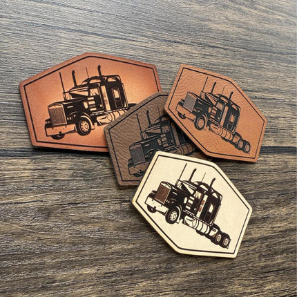 Semi Truck Patch, Leather Patch for Truckers, Big Rig Patch, Trucker Gift, Patch for Hats Bags Jackets - Patch Palooza