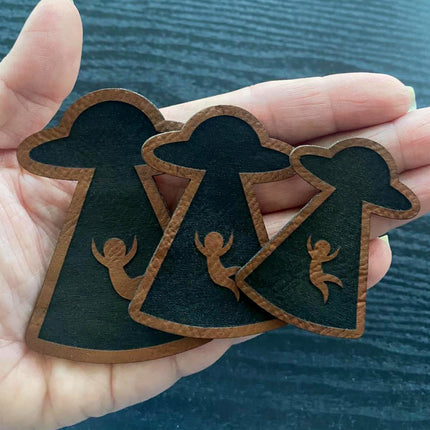 Alien Abduction Vegan Leather Patch - patchpalooza