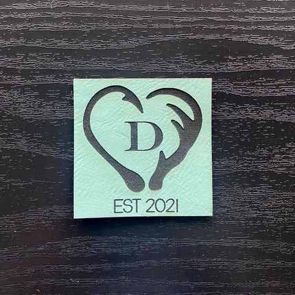 Antler Wedding Patch - Leatherette Vegan Leather - patchpalooza
