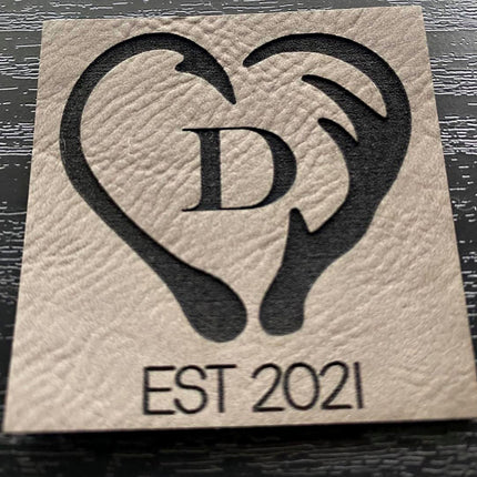 Antler Wedding Patch - Leatherette Vegan Leather - patchpalooza