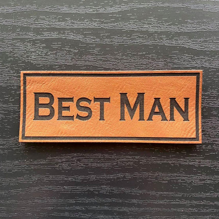 Best Man Patch - Leatherette Vegan Leather - Adhesive or Glue On - patchpalooza