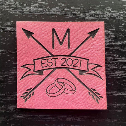 Crossed Arrows Marriage Patch - Leatherette Vegan Leather - patchpalooza