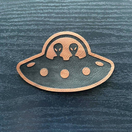 Flying Saucer UFO Vegan Leather Patch - patchpalooza