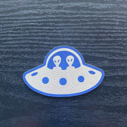 Flying Saucer UFO Vegan Leather Patch - patchpalooza