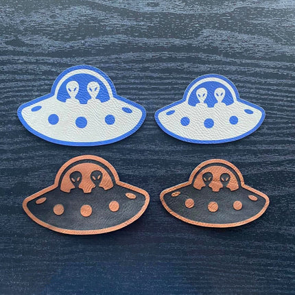 Flying Saucer UFO Vegan Leather Patch - patchpalooza
