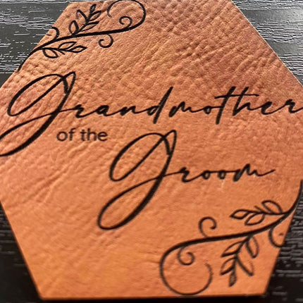 Grandmother of the Groom Patch - Leatherette Vegan Leather - Adhesive or Glue On - patchpalooza