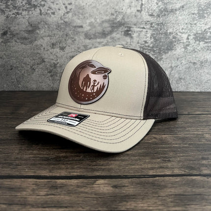 Leather Patch Big Foot Alien Hat - Richardson 112 - patchpalooza