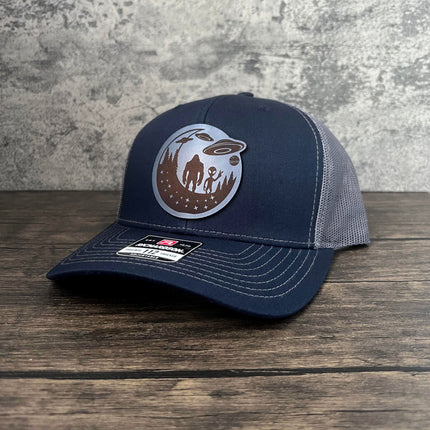 Leather Patch Big Foot Alien Hat - Richardson 112 - patchpalooza