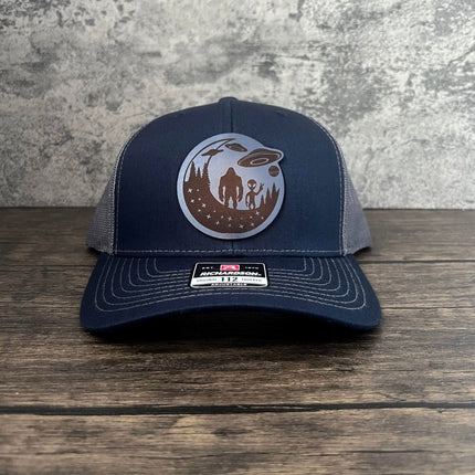 Leather Patch Big Foot Alien Hat - Richardson 112 - patchpalooza