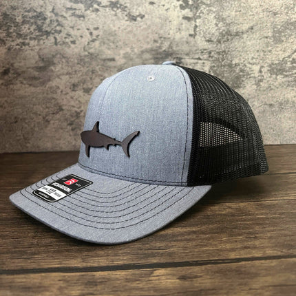 Low Down Dirty Shark Leather Patch Hat - Richardson 112 - Limited Edition - patchpalooza