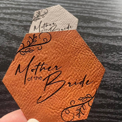Mother of the Bride Patch - Leatherette Vegan Leather - Adhesive or Glue On - patchpalooza