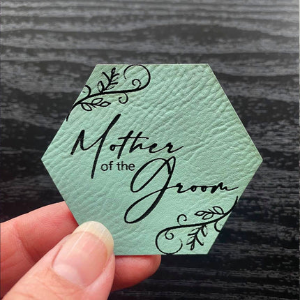 Mother of the Groom Patch - Leatherette Vegan Leather - Adhesive or Glue On - patchpalooza