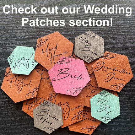 Wedding Matron of Honor Hat Patch - Leatherette Vegan Leather - patchpalooza